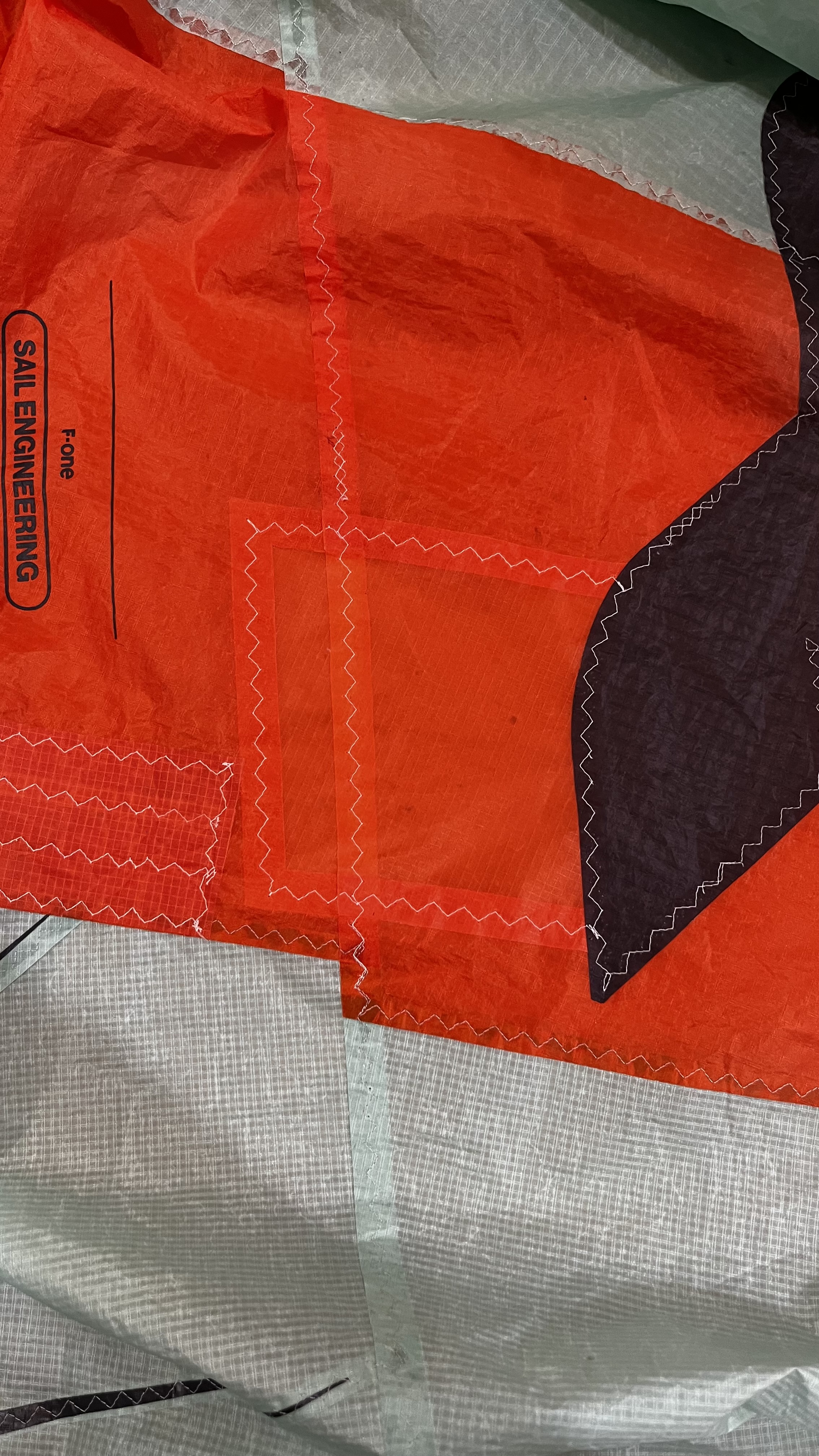 Detailed sail patch repair